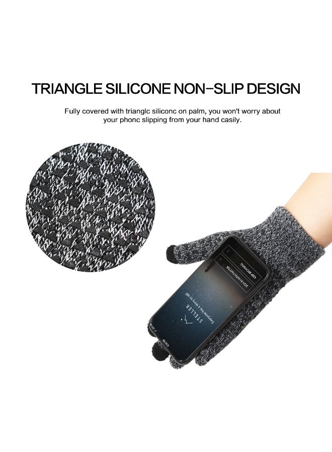 NIBEMINENT Winter Touch Screen Gloves for Men and Women, Thermal Knit with Anti-Slip Silicone Palm & Stretchy Polycotton for Running, Cycling, Driving - Image 4